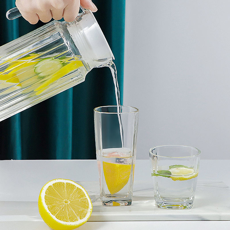 1100ml Water Pitcher with Lid Plastic PC Glass Carafe Ice Jug