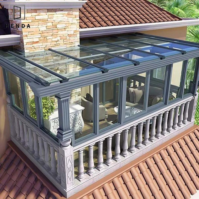 New Style Aluminum Sunrooms & Glass Houses Glass Sunroom Panels for Sale Prefab Houses Aluminum Glass Roof Sunroom