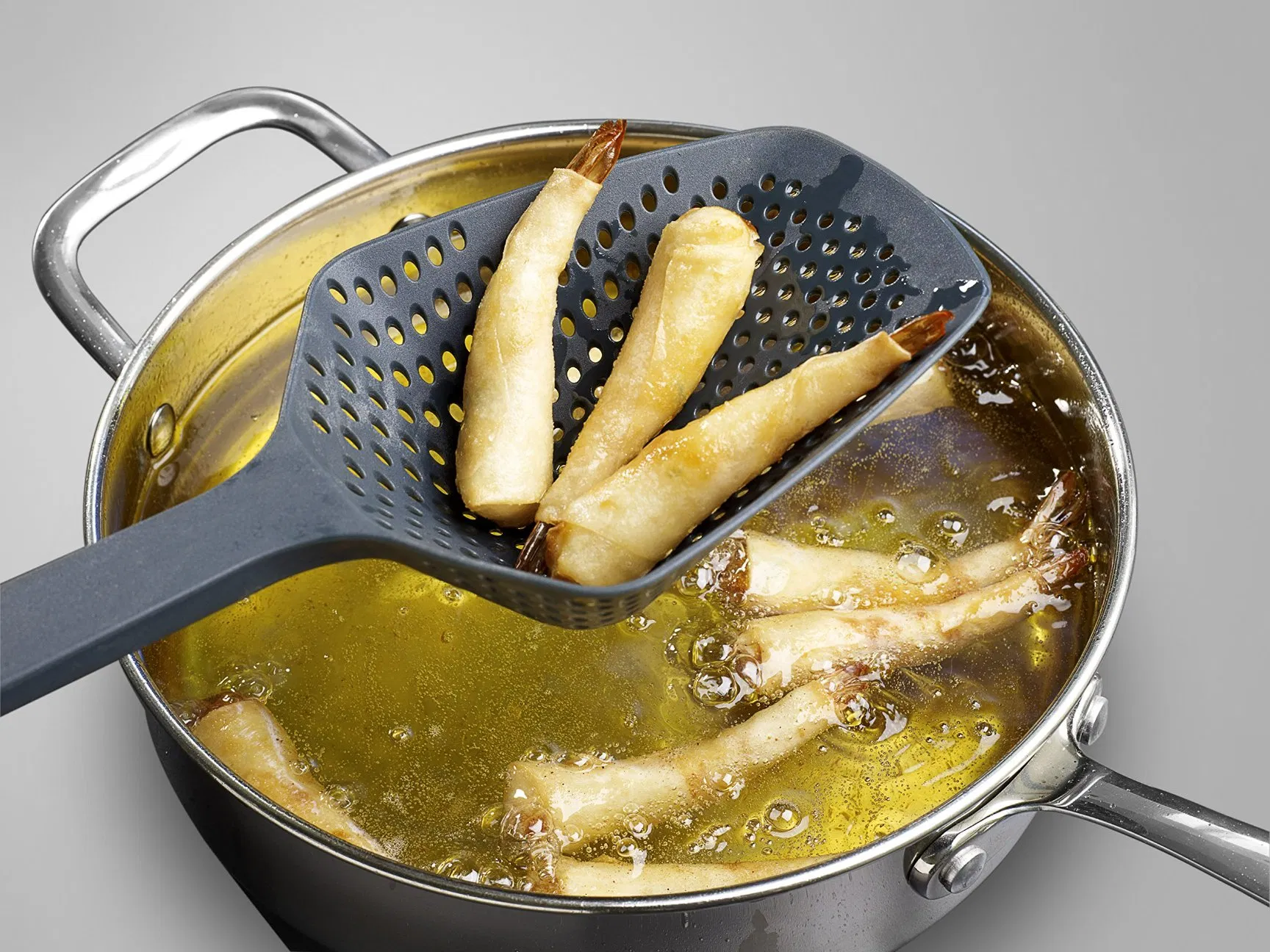 Black Large Pasta Scoop Colander Spoon Strainer Serve Heat Resistant Drainer