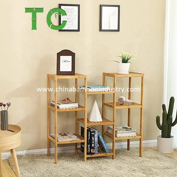 Cheap Price 9 Tiers Bamboo Plant Stand Shelf Display Rack Storage Rack Multi Tier Flower Display Rack Shelves