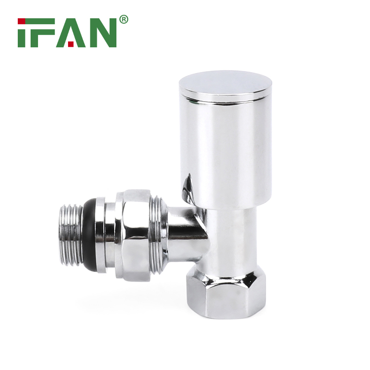 Ifan ISO15875 Brass Radiator Valve Female Thread Angle Temperature Valve Chrome Plated Radiator Valve