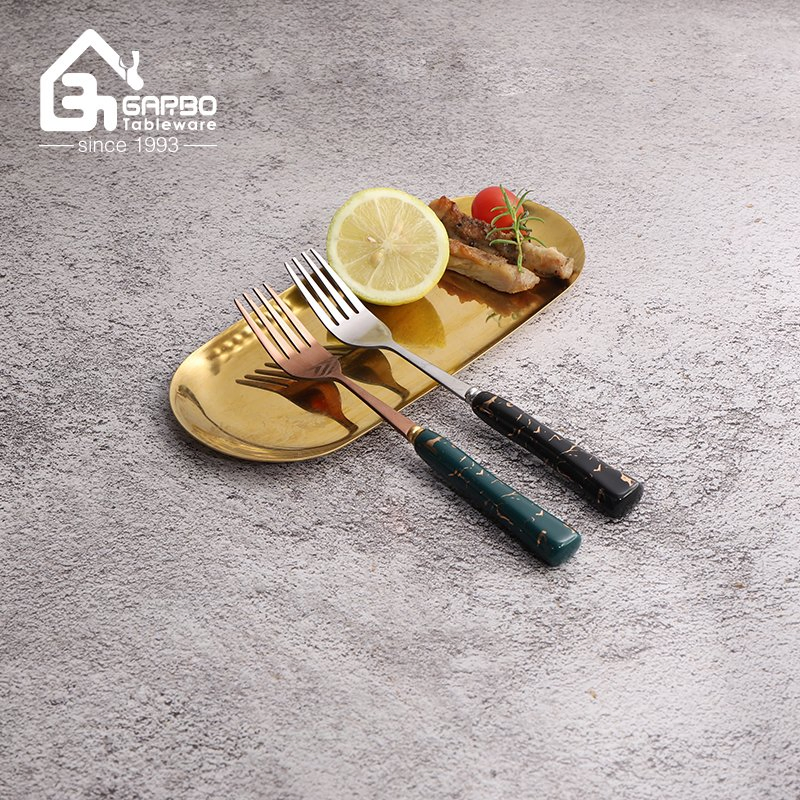 Wholesale Kitchenware Golden Black Stainless Steel Knife 20cm Lenght Cutlery Set Steak Knife Dinner Knife 6 Pieces Set