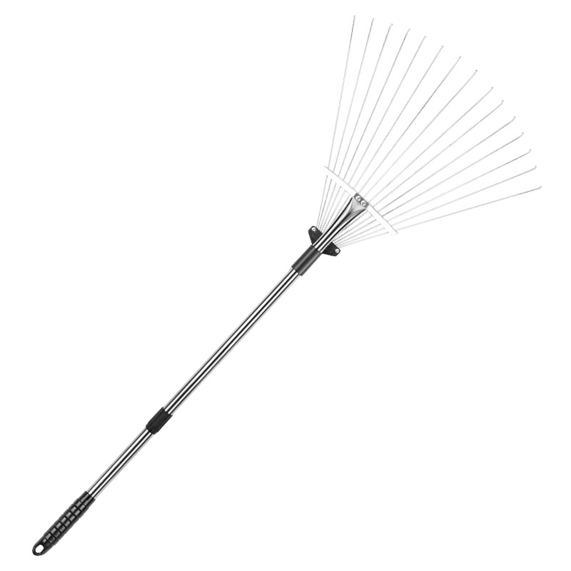Hautine R127 Type Adjustable Lawn Rakewith Galvanized Tubular Steel Handle