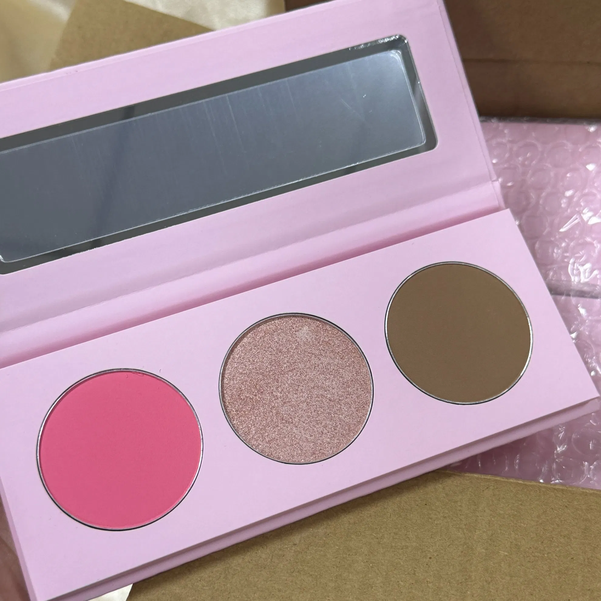 Custom Logo Shimmer Highlander Blush and Bronzer Makeup Palette Waterproof OEM Powder Face Cosmetics