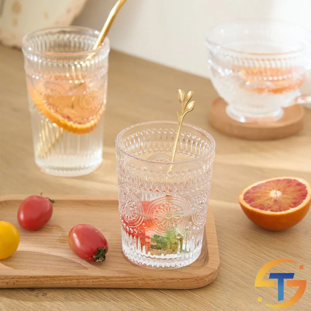 Стеклянная кофейная кружка с ручкой, винтаж