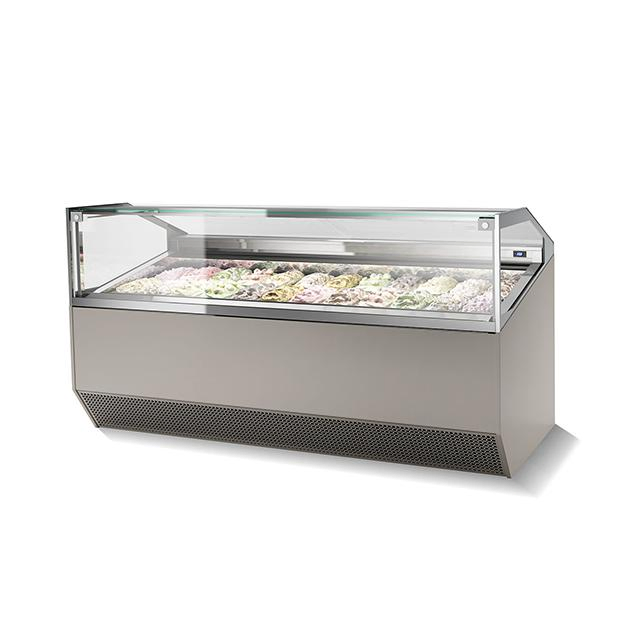 Fancy Mini Small Vertical Table Top Fresh Gelato Freezer Ice Cream Display Showcase