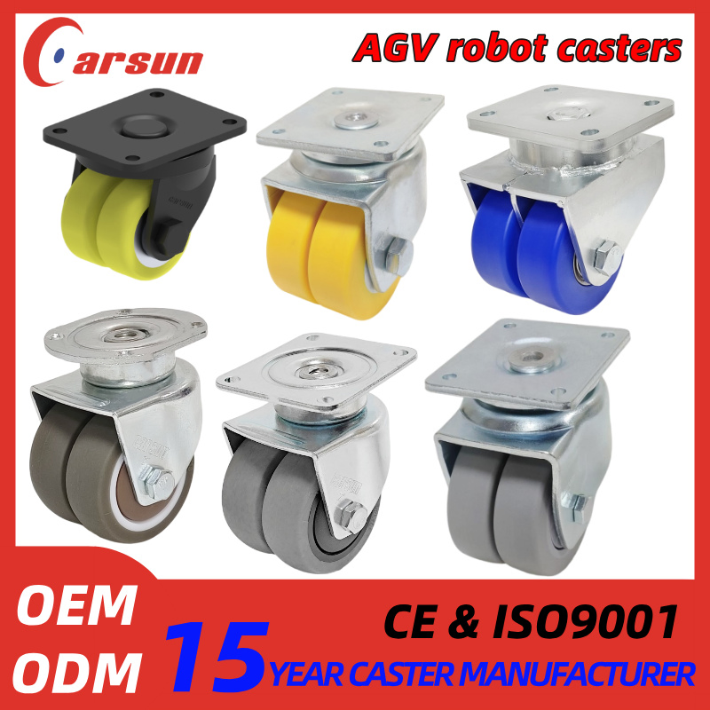 Agv Robot Casters 2inch 3inch Polyurethane/TPR Wheel Swivel Caster Suitable for Service Robots and Warehouse Handling Robots