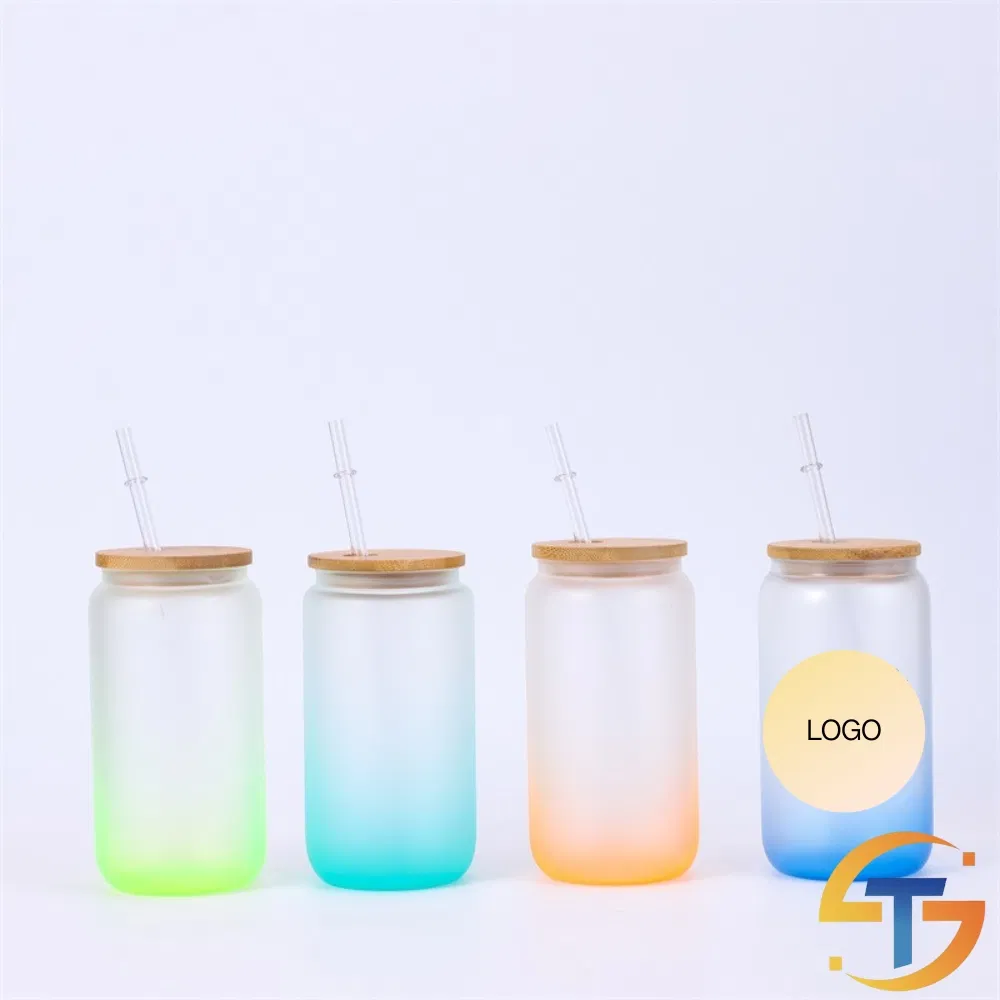 Стеклянная бутылка для воды 450 мл с крышкой и трубочкой