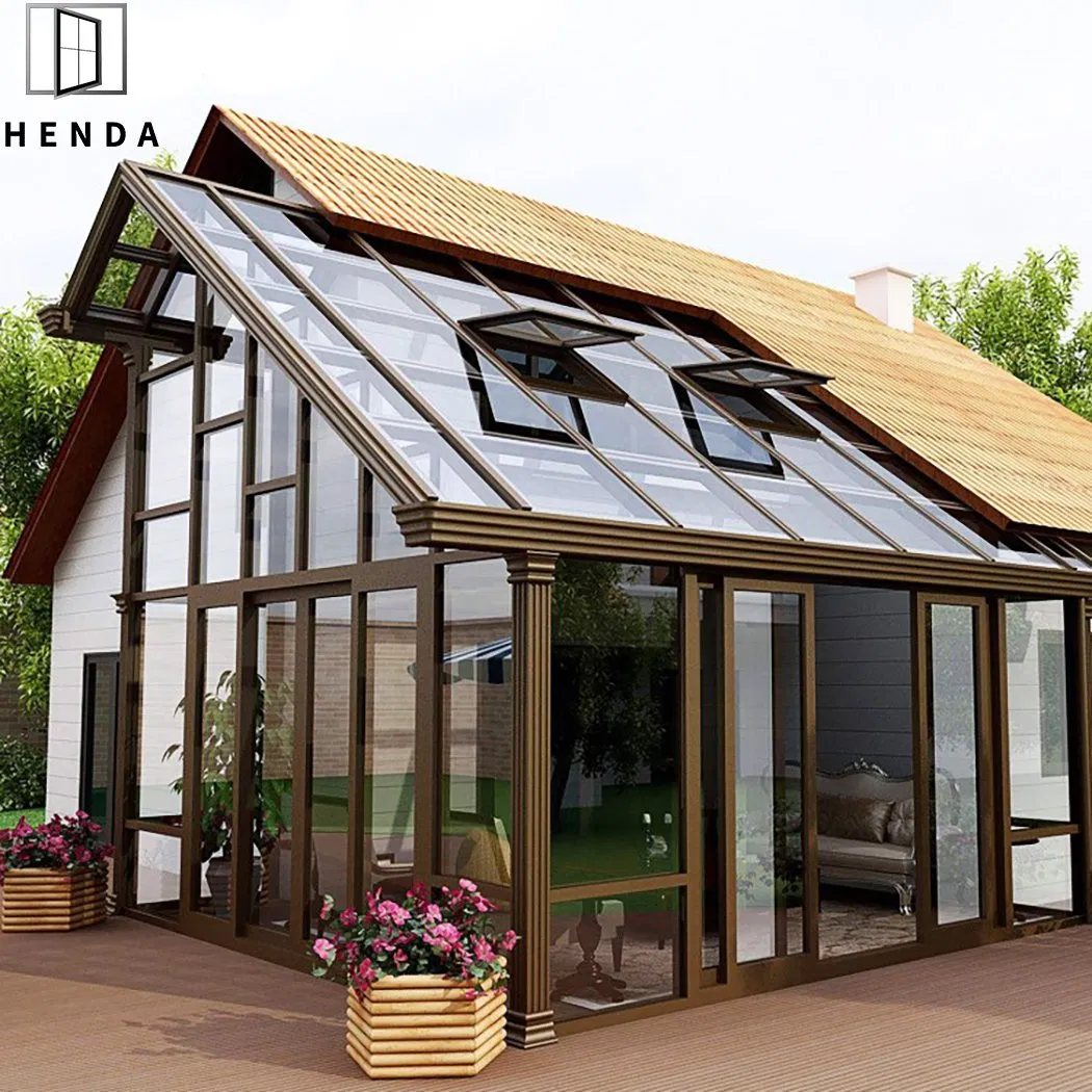 Luxury High-Quality Customized Aluminum Glass House Winter House Sunroom for Swimming Pool/Garden/Villa with Lowe/Laminated Glass Roof Aluminum Garden Sunroom