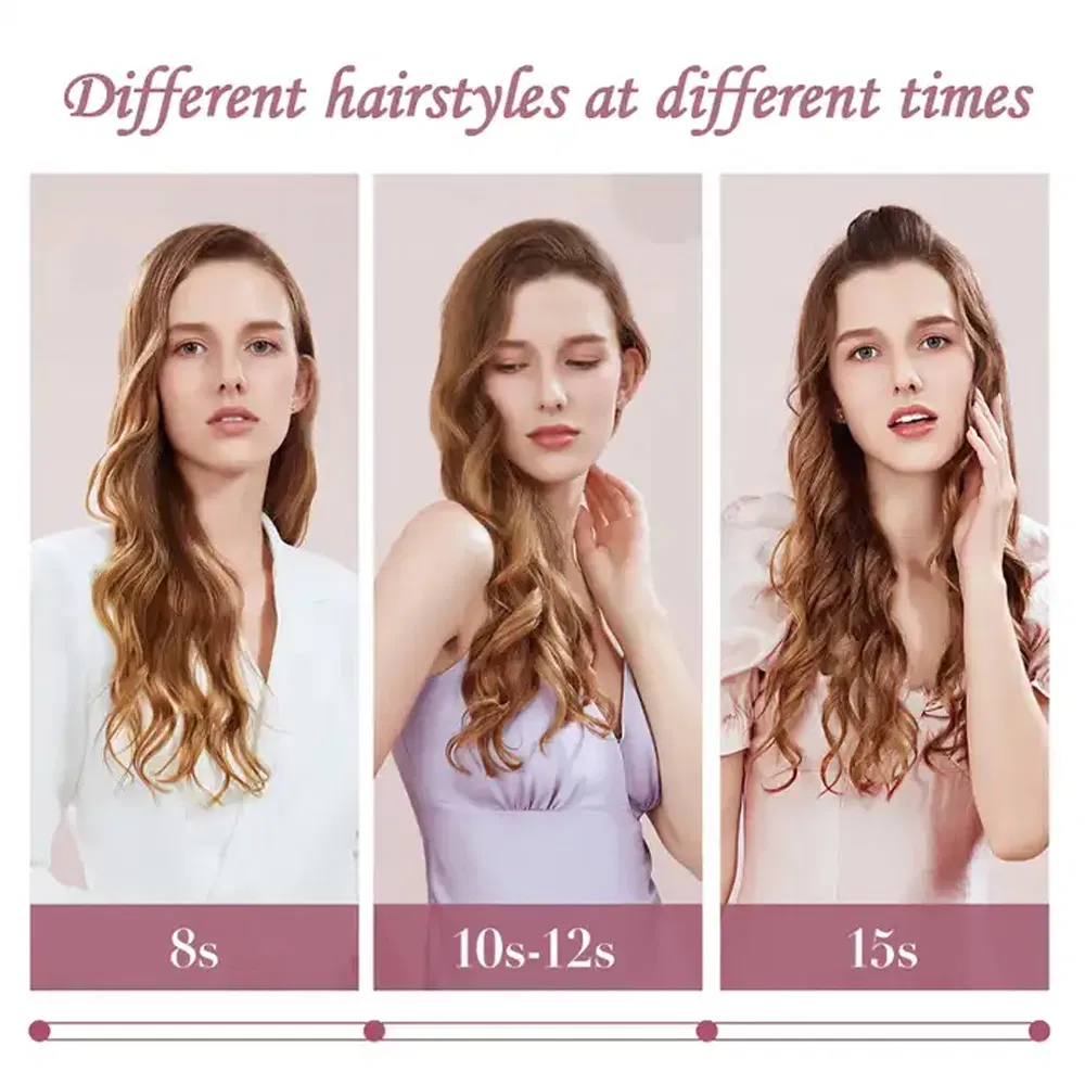 Ceramic Hair Curling Iron Professional LED Electric Flat Iron Hair Curler with Clips