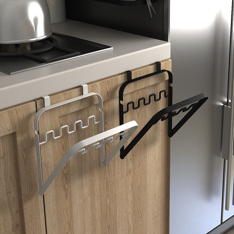 Metal Foldable Cabinet Door Hanging Garbage Bag Rack Wall-Mounted Holder Rack