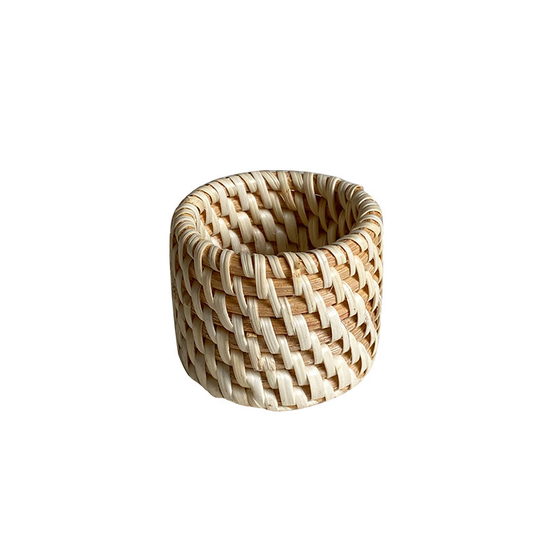 Northern Europe Hand-Woven Rattan Restaurant Napkin Ring for Tableware Decoration