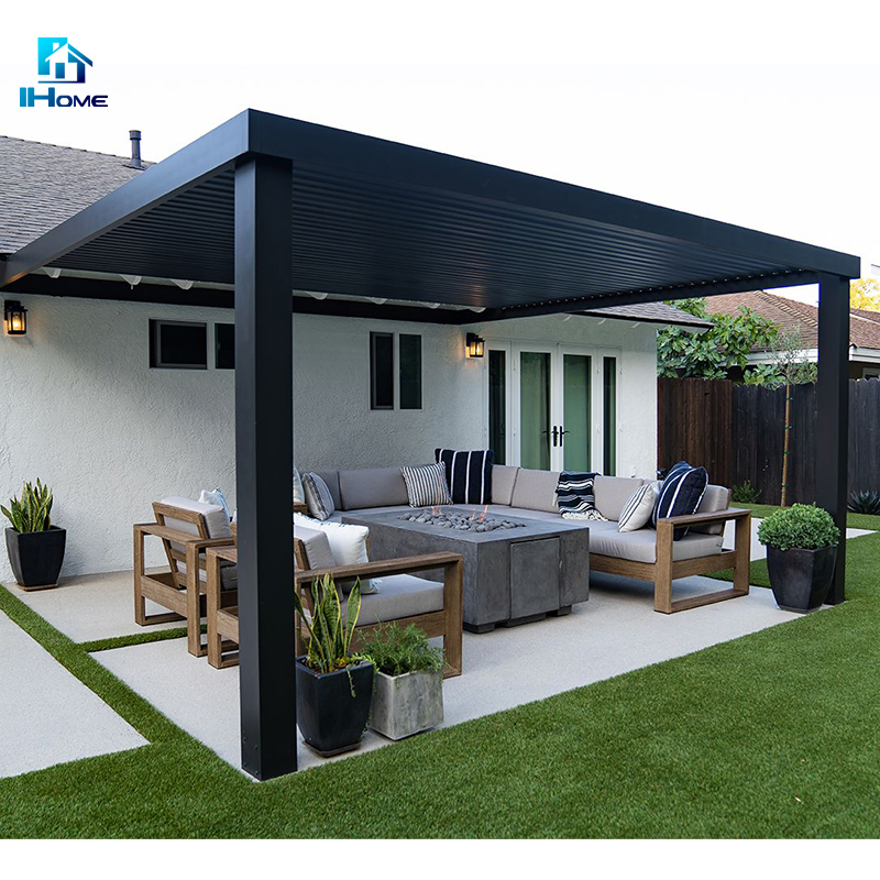 Customized Design Prefabricated Automatic Foldable Pergola Nordic Sun Rooms Balcone Garden Exterior Design Aluminum Veranda