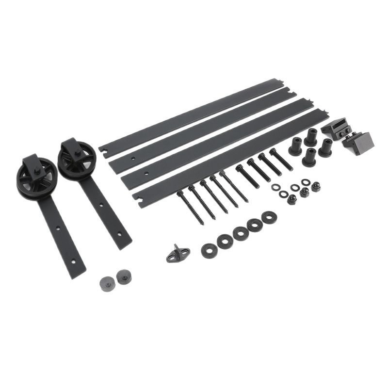 Big Wheel Set Cabinet Rolling Industrial Concealed Sliding Barn Door Hardware Kit Wholesale Barn Door Hardware for Wood Door
