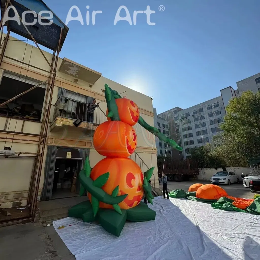Giant Inflatable Pumpkin Piles with Vine Air Blow Halloween Decoration Props Building Nightclub Advertising Props