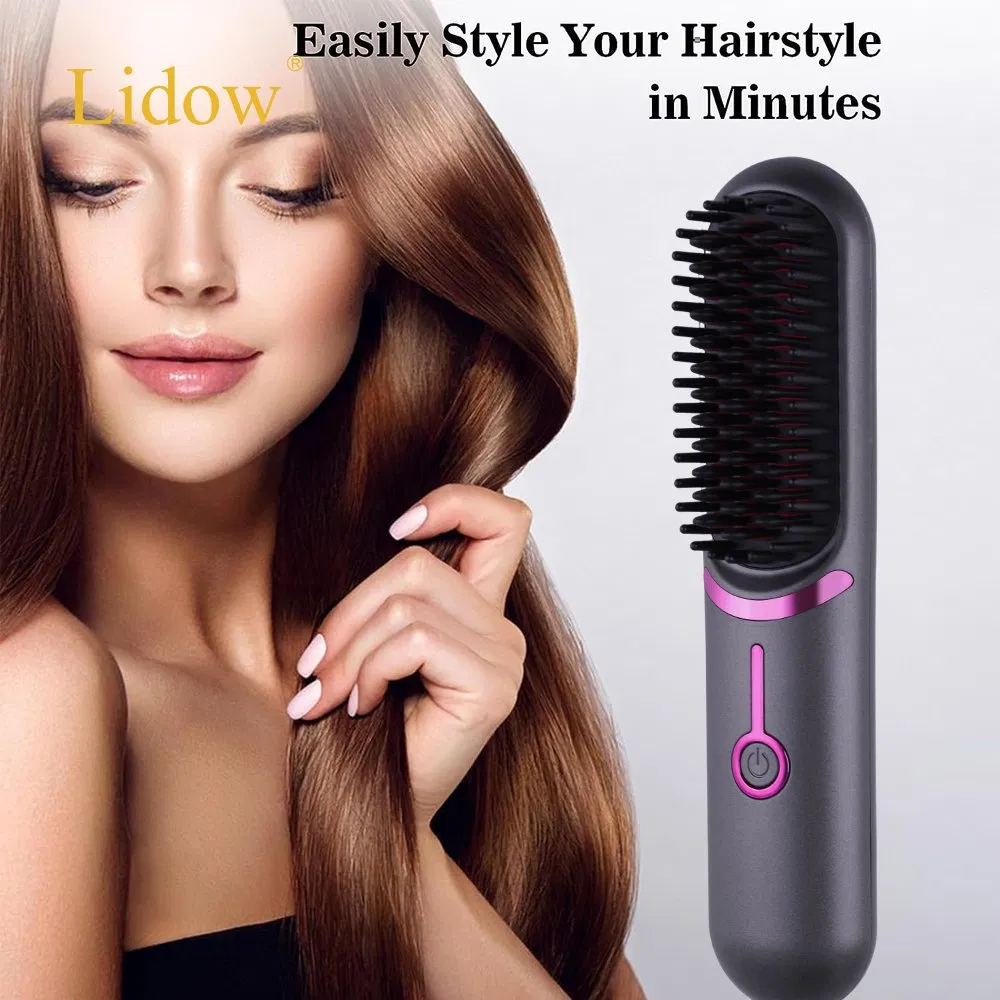 Mini Portable USB Hair Straightener Comb Ionic Hair Straightener Brush