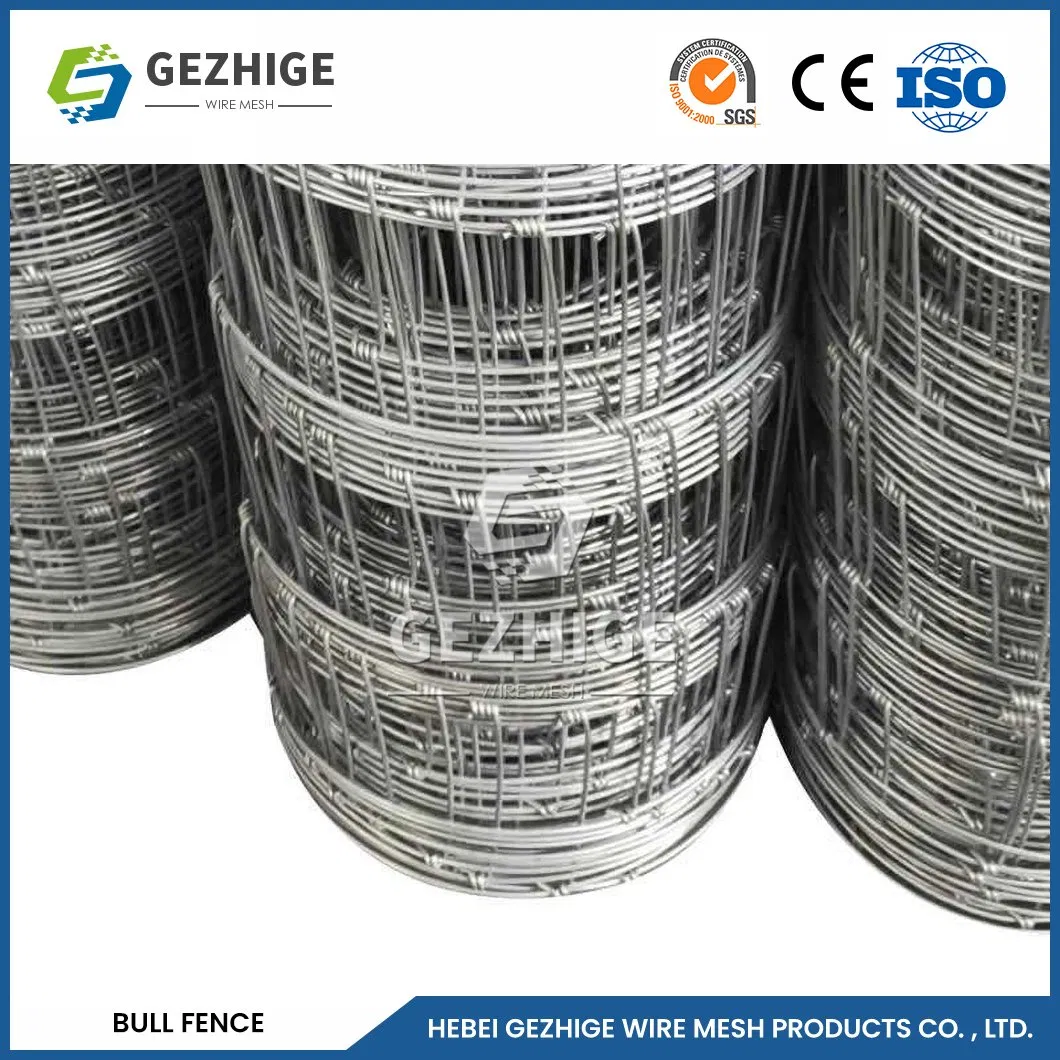 Gezhige Toughness Grassland Animal Fence Wholesaler ODM Custom Galvanized Farm Field Fence China 1.8mm-2.5mm Mesh Wire Dia Grassland Farm Field Fence
