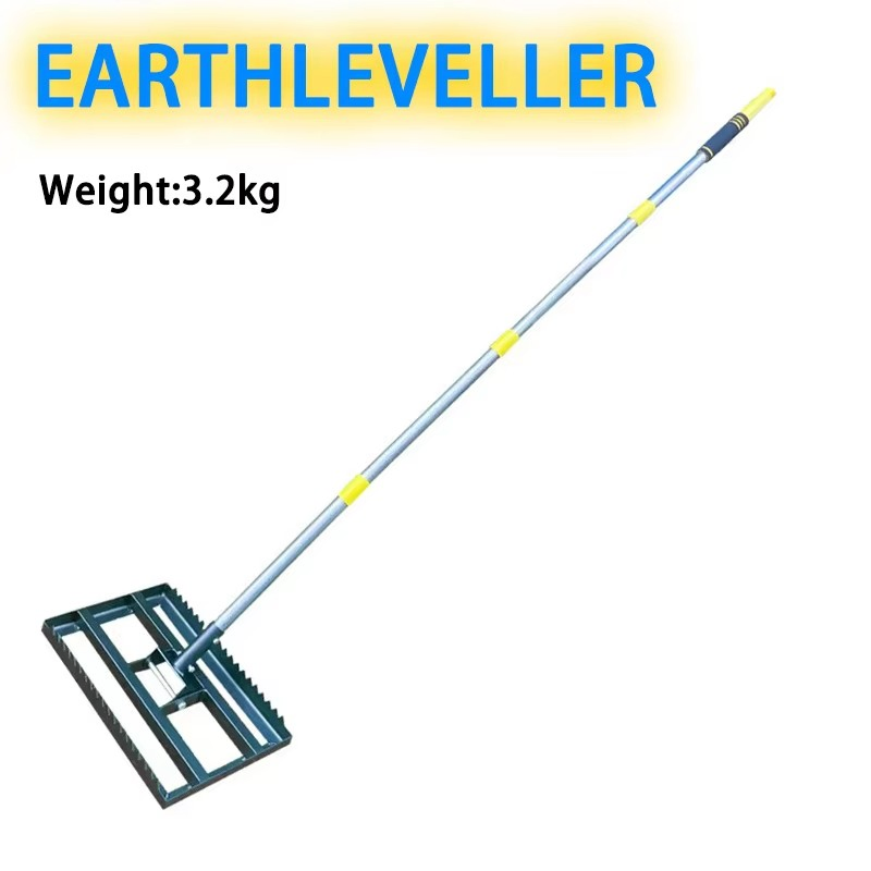 Lawn Leveler Rake with Detachable Handle Garden Golf Course Soil Smoothing Tool
