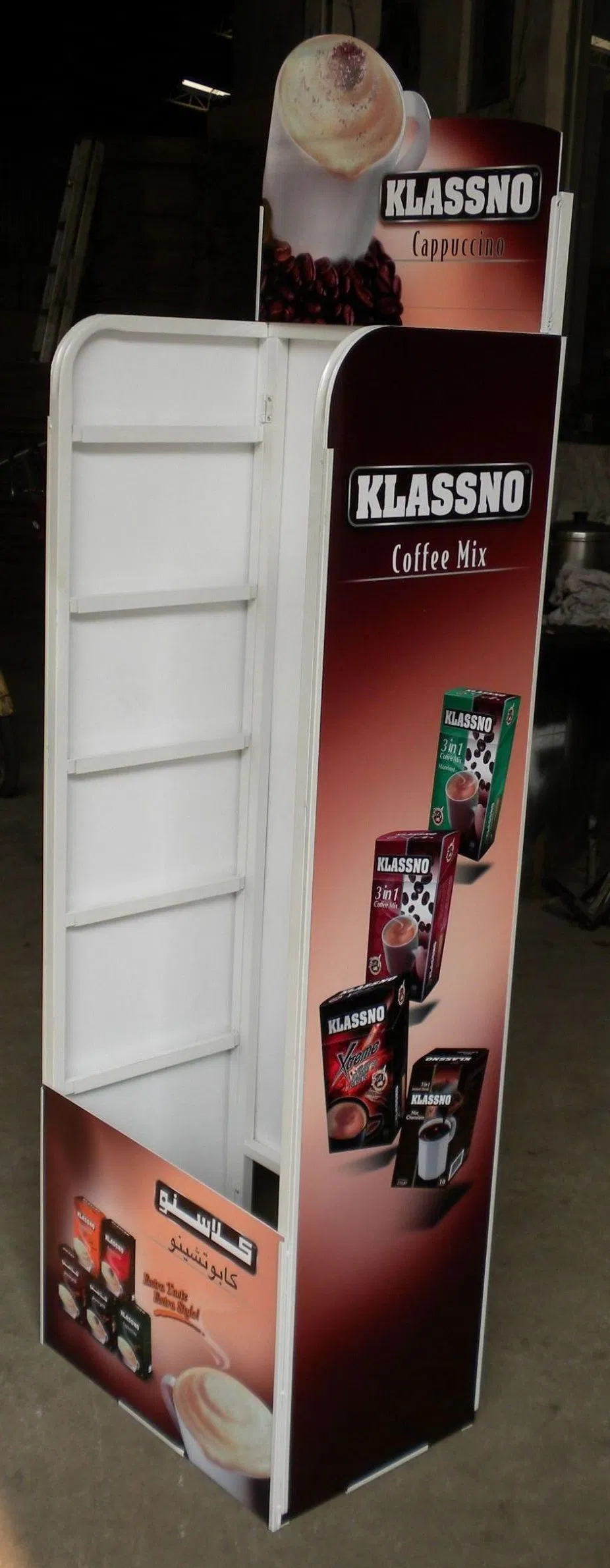 Metal Advertising Shelves Display for Coffee Products