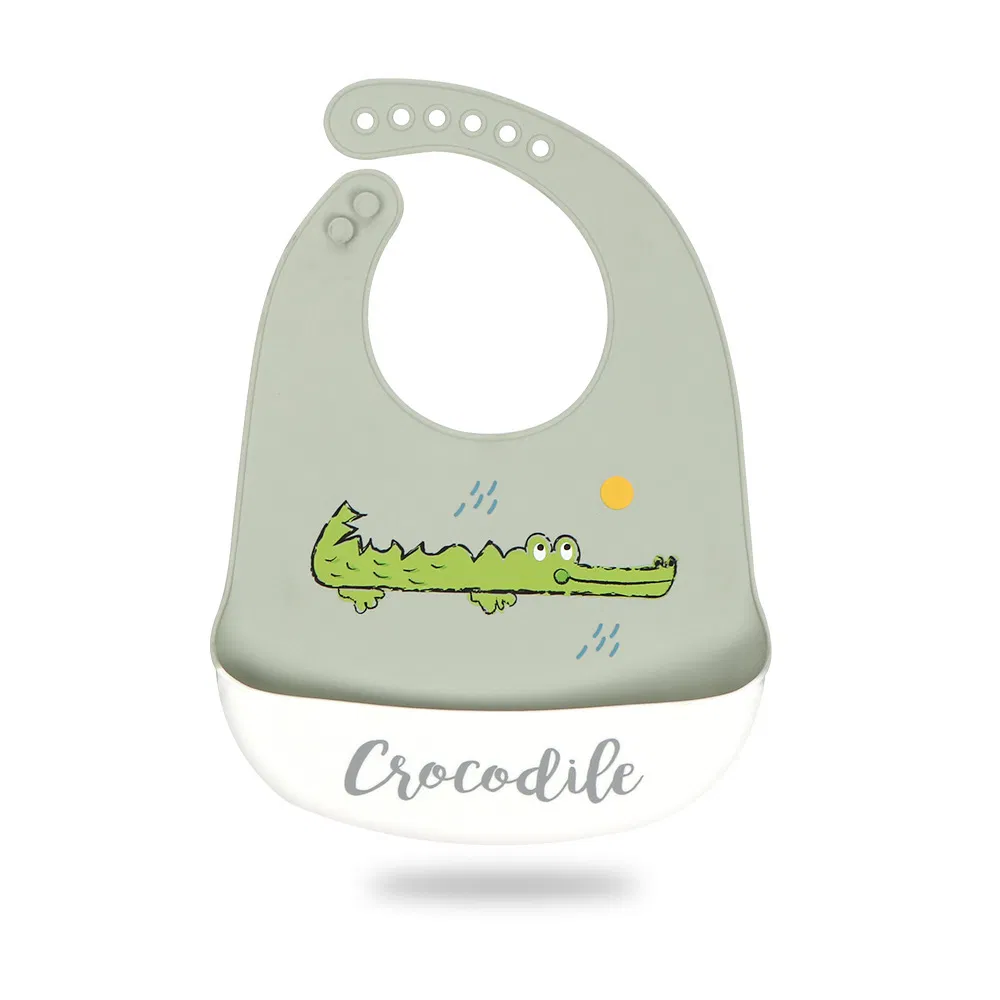 New Baby Cartoon Silicone Bib Oil-Proof Not Afraid of Dirty Ultra-Soft Dental Bibs