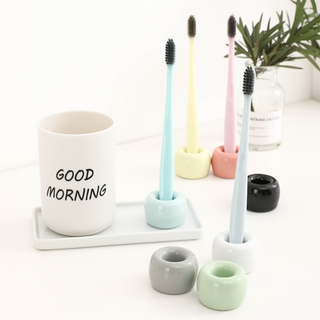 Tiktok Hot Ceramic Toothbrush Holder Main Bathroom Tidy Bathroom Accessories