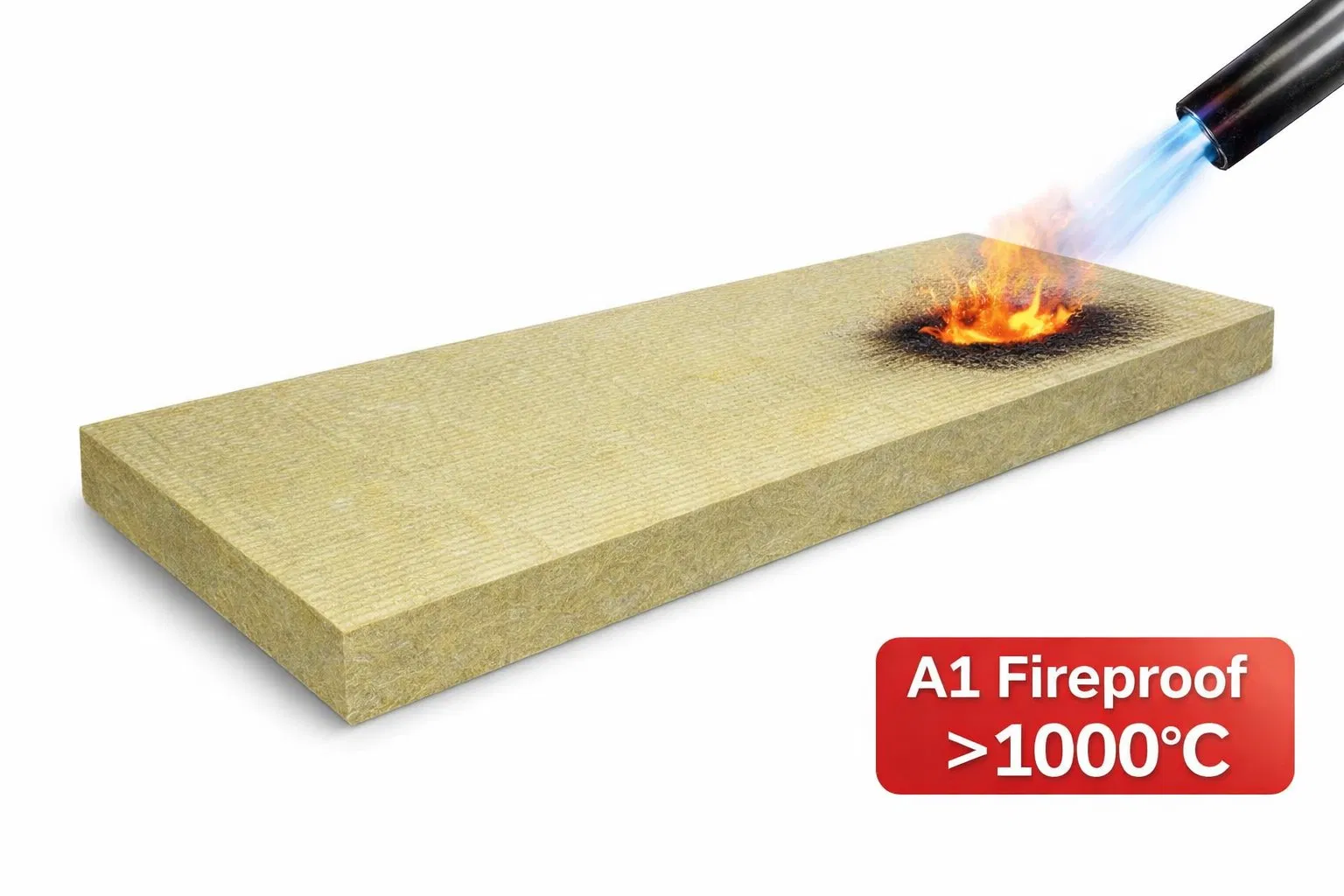Abm® Frb 140kg/M³ Density 1000℃ Melting Point Fireproof Rock Wool Board