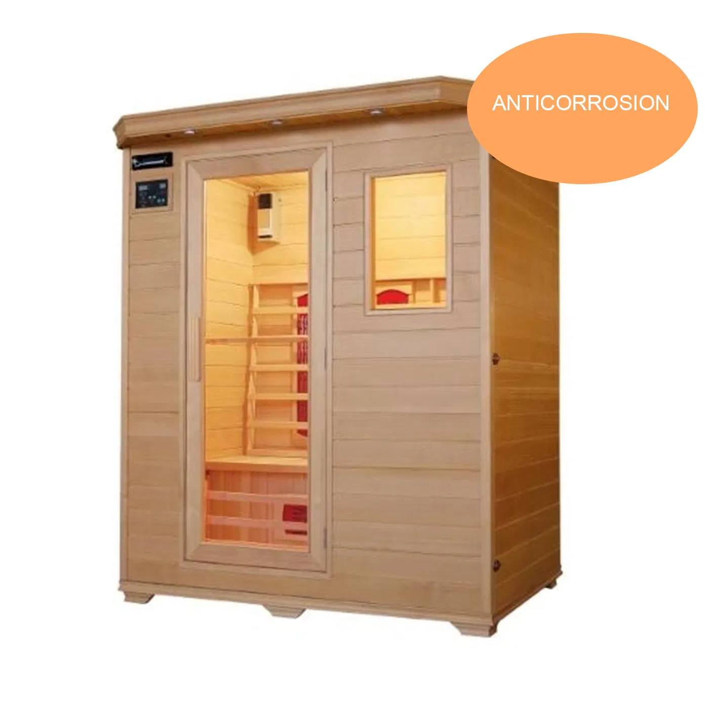 Environmental Protection Anticorrosion Indoor 2 Person Sauna Room Pine Timber