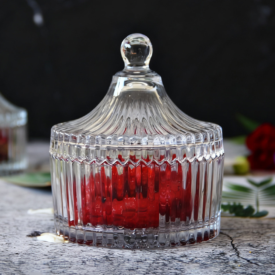 Стеклянная банка в виде юрты для свечей и декора