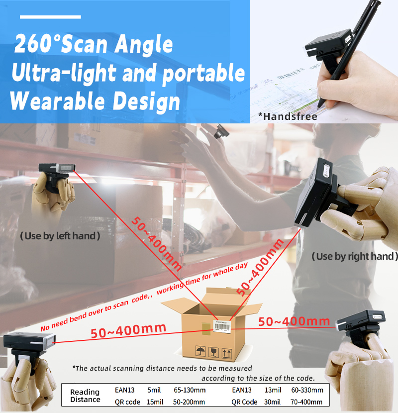 XT3001AHD Warehouse Inventory Ring Scanner China