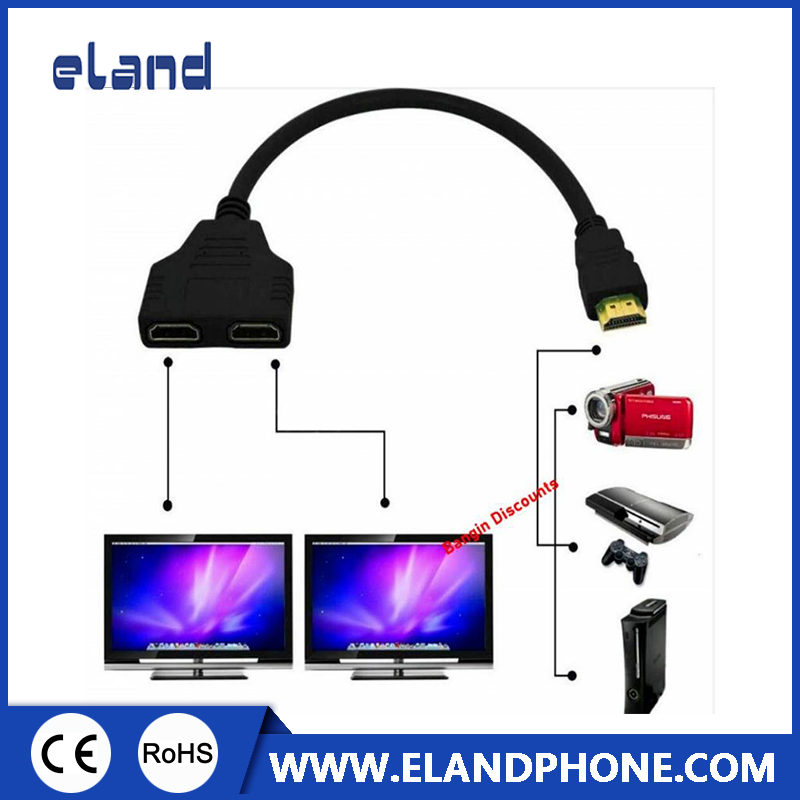 HDMI-сплиттер кабель, 30 см, черный