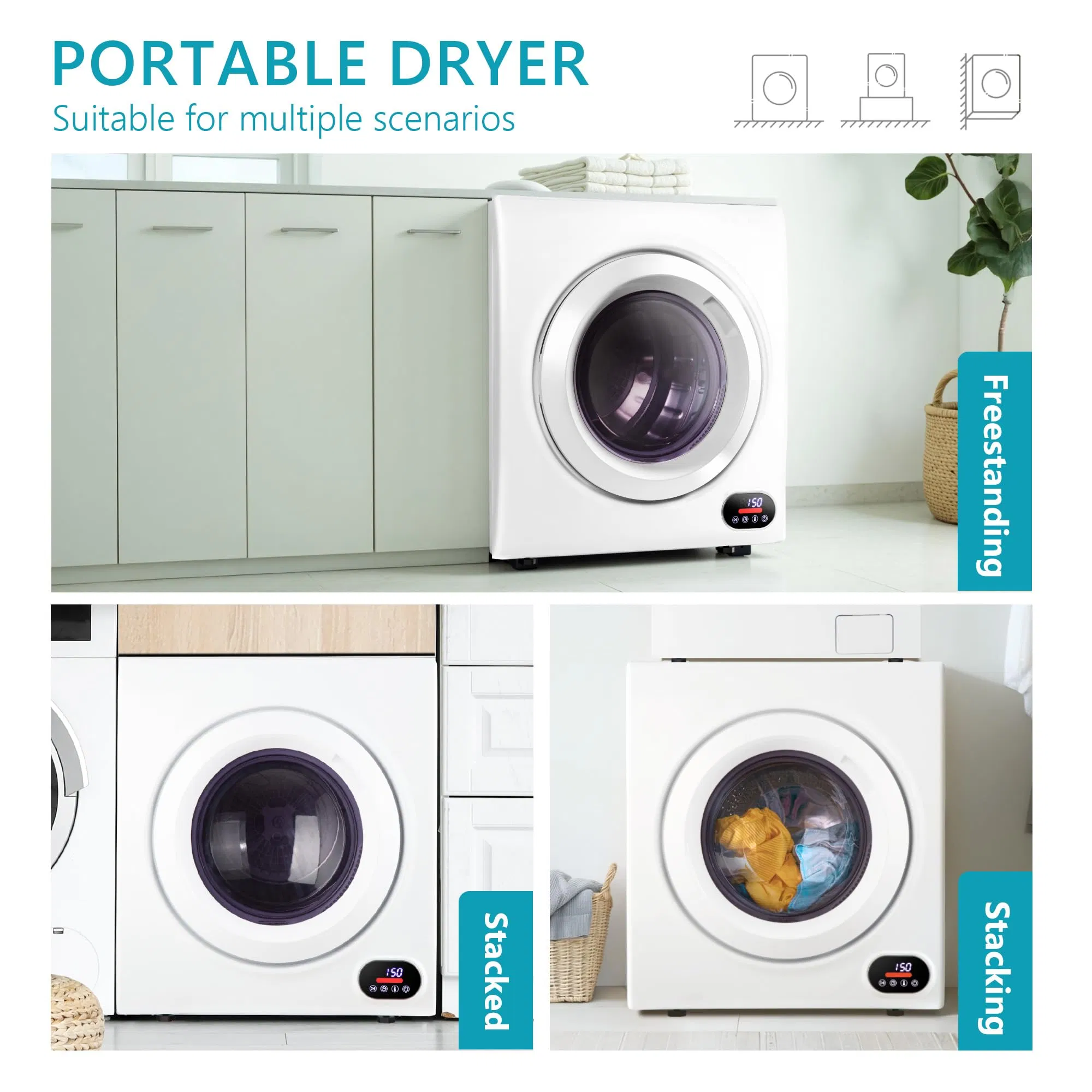 110V Compact ETL Certified Dryer for Efficient Laundry Solutions