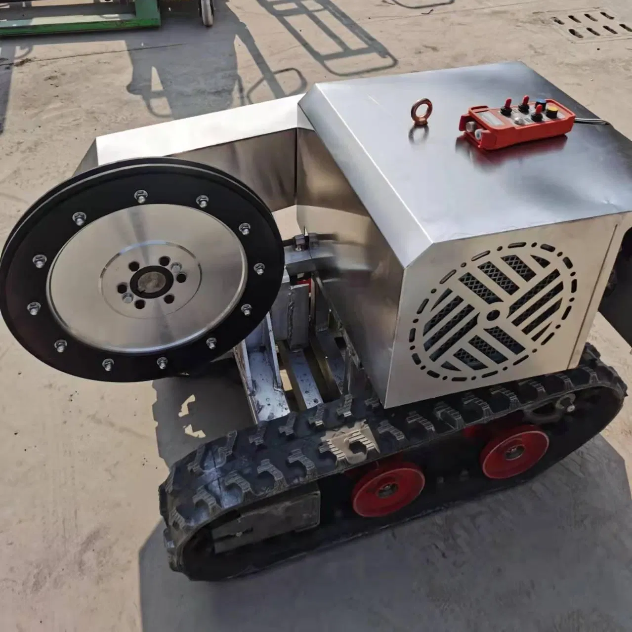 Rubber Track Auto Walking Diamond Electric Motor Wire Rope Saw Cutter Machine