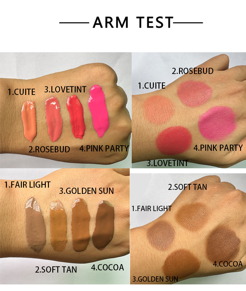 Private Label Squeeze Tube Makeup Blush Long Lasting Waterproof Liquid Blush Contour