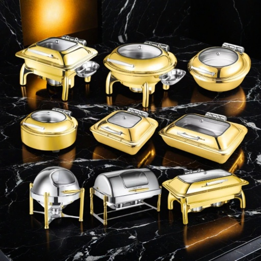 Commercial RM Restaurant Best Price Beautiful Large Modern Rectangle Round Square Prix Circle Sterling Silver Stainless Steel Chafing Dish for Home Use Near Me