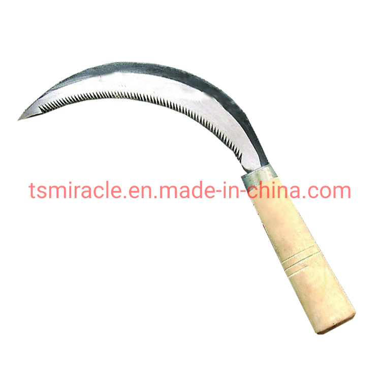 Agriculture Tools Carbon Steel Head Farming Garden Grass Scythe with Wooden Hand Sickle
