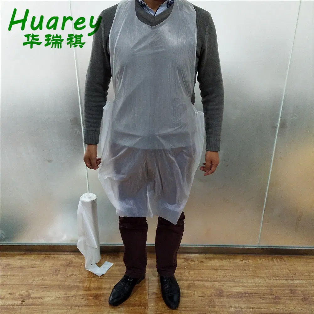 Plastic Waterproof Colored Disposable Block Headed PE Apron
