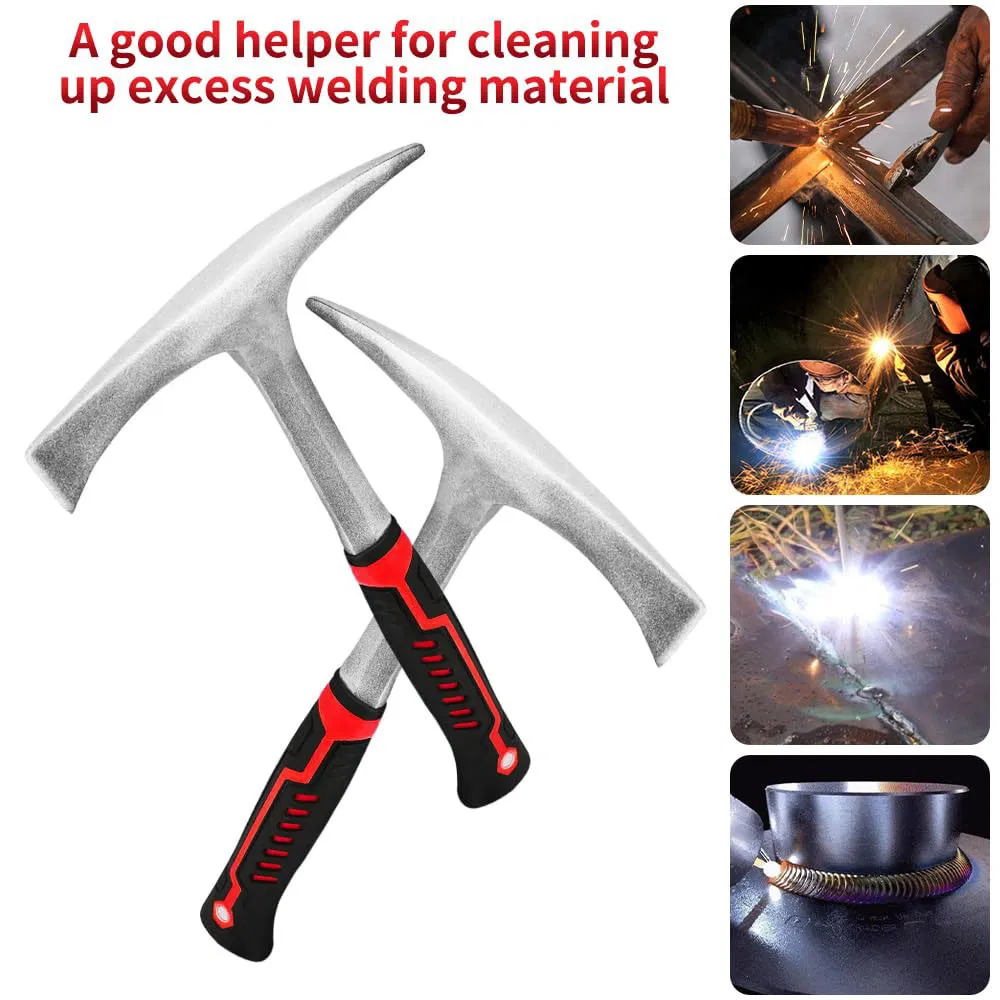 Welding/Chiseling Hammer with Forged Steel Construction and Shock-Absorbing Handle
