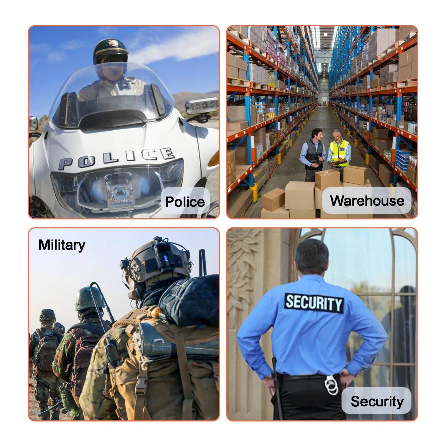 Industrial Mono Earpiece Headset Kit-Noise Cancelling Mic +Coiled Cable