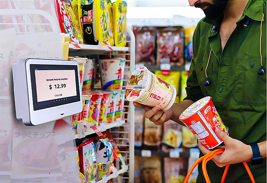 5 Inch WiFi LAN Bluetooth Android Price Checker POS with Qr Code Read for Supermarket Airport Er200