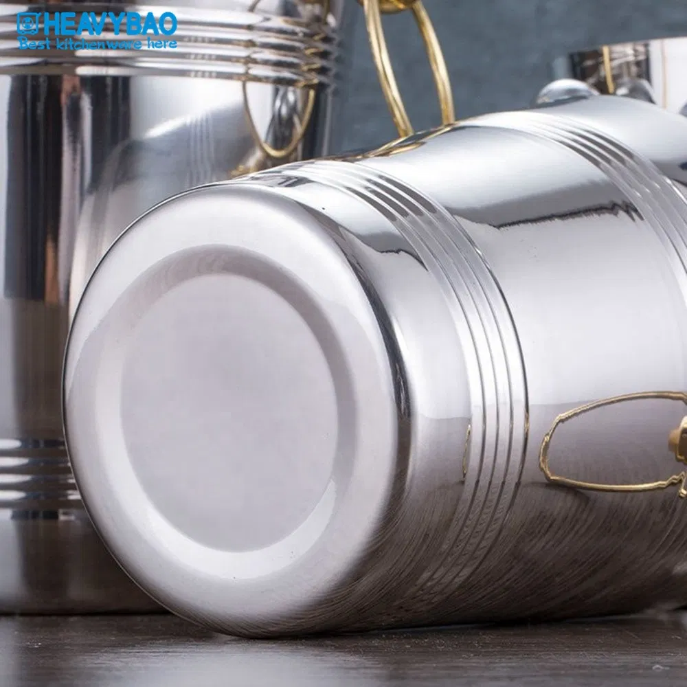 Heavybao Cool Bar Supplies LED Stainless Steel Champagne Ice Bucket