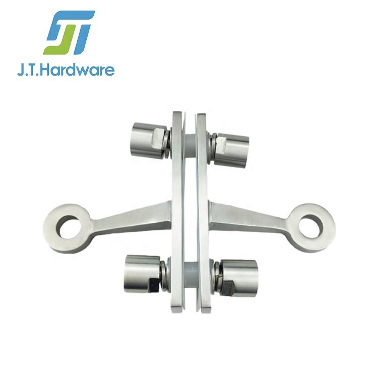 Stainless Steel Fin Wall Mounted Curtainwalls Glass Spider Clamp with Double Way Rib Arms