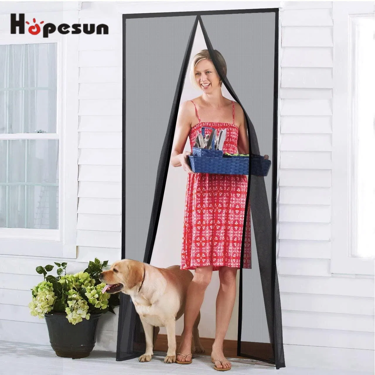 Magnetic Soft Polyester Screen Door Anti Mosquito Insect Screen for Door