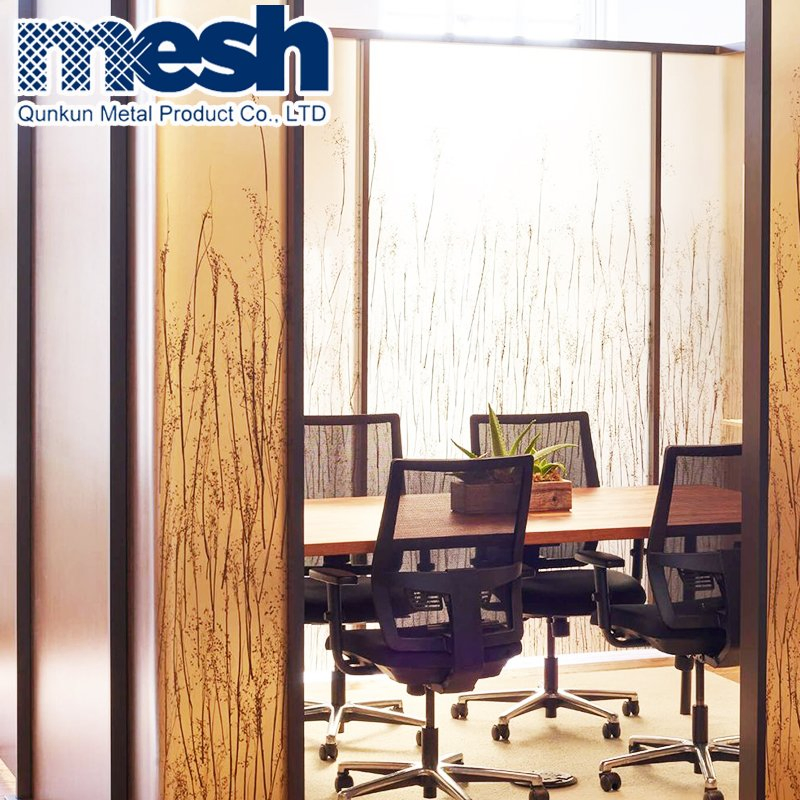 Brass Metal Mesh Laminated Glass Wire for Room Divider Glass