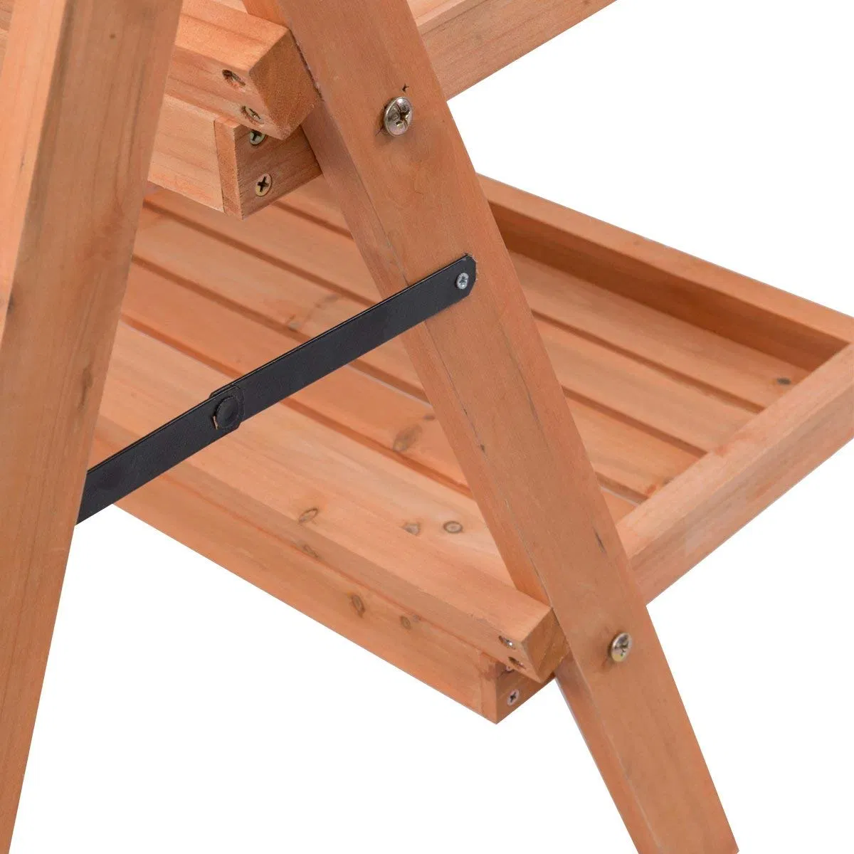 Foldable Timber Plant Stand for Outdoor & Indoor Wooden Shelf Natural