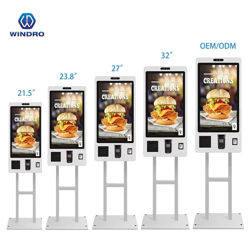 21.5/23.8/27/32 Inch Payment Systems Mall Kiosk Coffee Shop Kiosk Self Ordering Kiosk