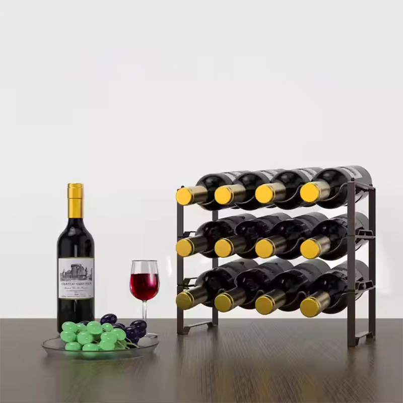 New Model Customized Room Furniture Counter Top Custom Made Wood Wrought Iron Barrel Wholesale Wall Mounted Accessories Cabinet Wine Bottle Rack