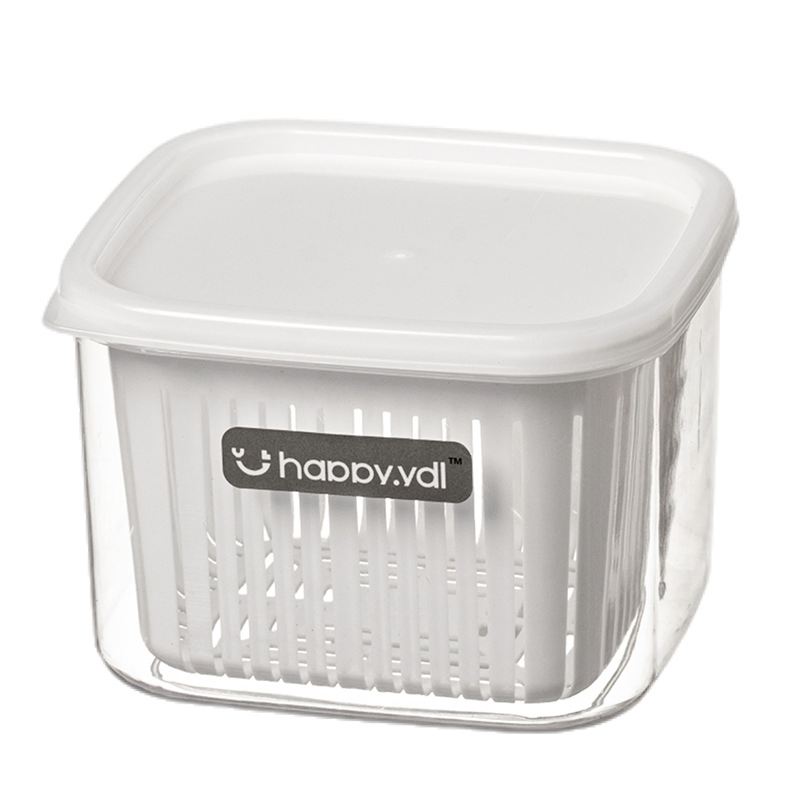 Square Kitchen Herb Keeper Fresh Garlic, Ginger, and Scallion Storage Box with Drainage