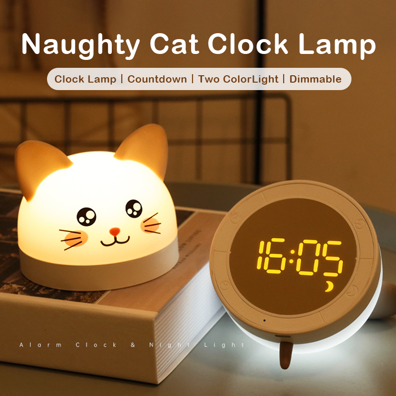 Kitty Toddler Sleep Training Clock with Night Lights
