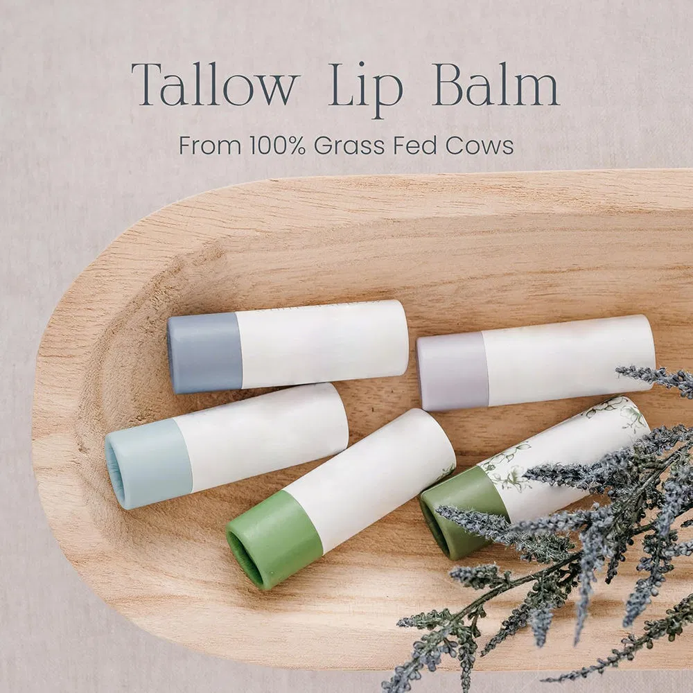 100% Grass Fed Tallow Lip Balm Vegan Hydrating Moisturizer Lip Butter Balm