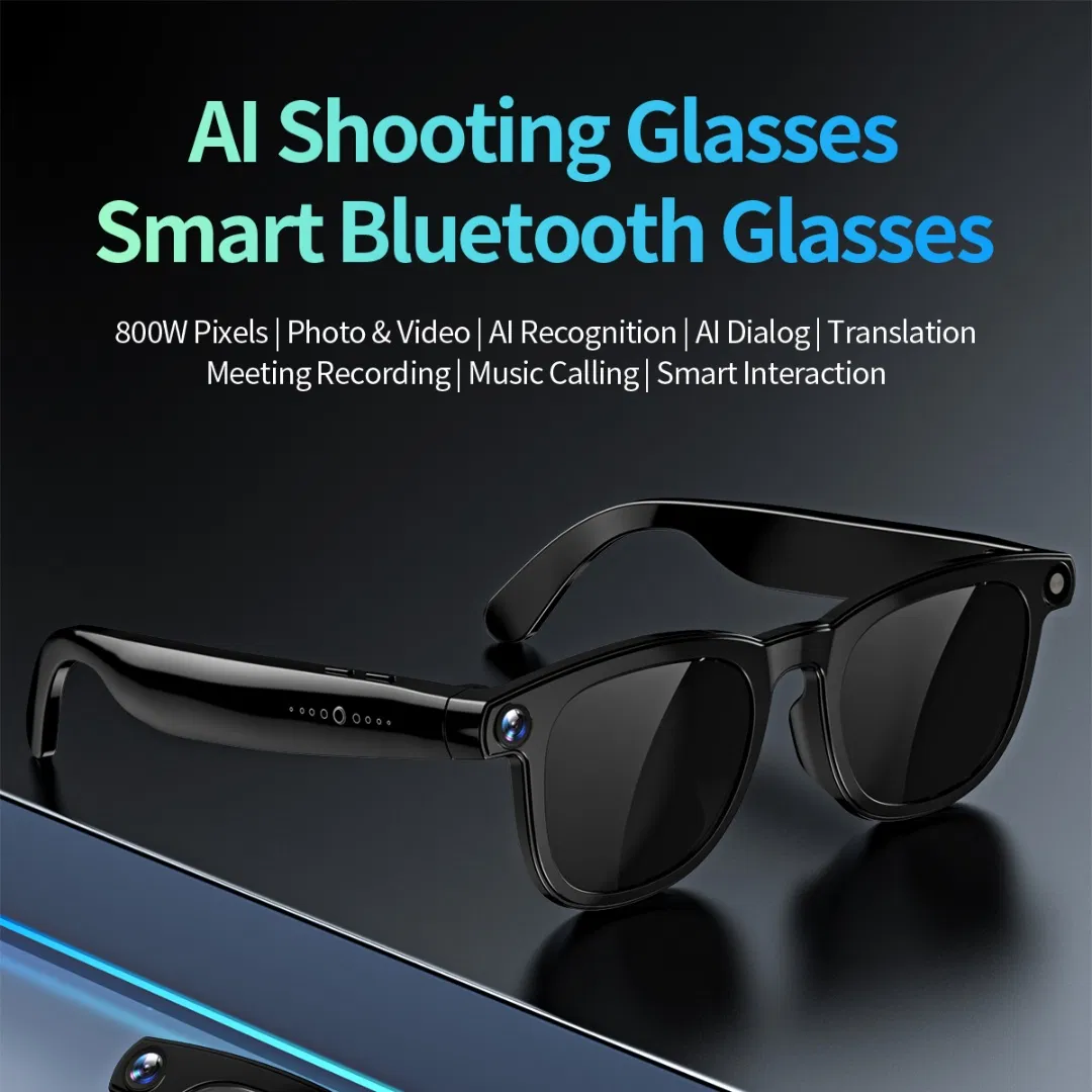 Audio Call Ai Photo Recognition Voice Recording Wearable Headset Smart Glasses with Shooting Camera